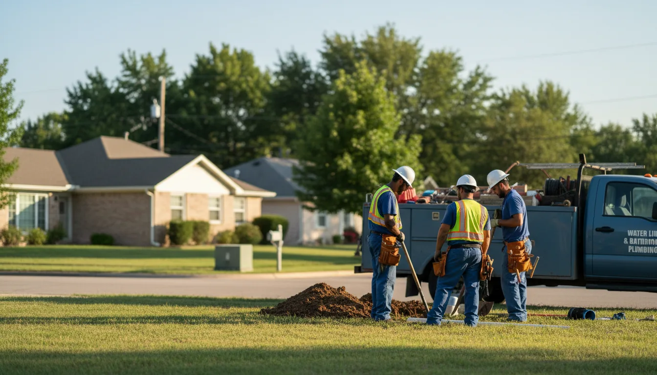 Residential water line and bathroom plumbing service in Grampian, PA